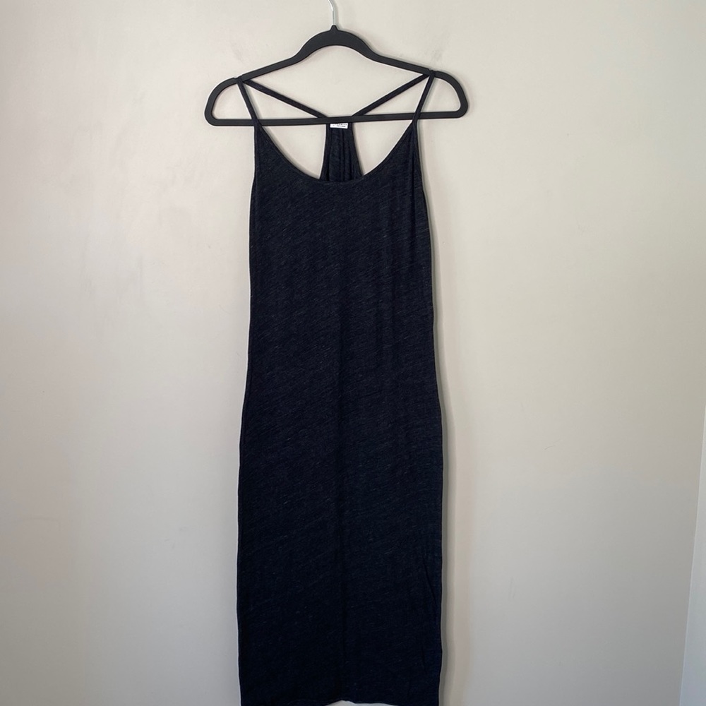 Aritzia Community Heathered Black Racerback Maxi Dress